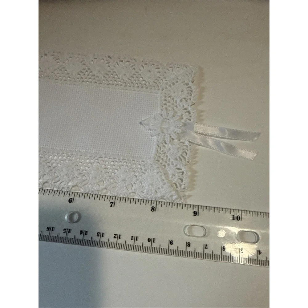 2-Stitch-n-Mark Cross Stitch Bookmark Lace Aida 18 Count Cottagecore Whimsical